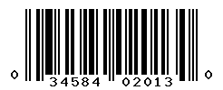 UPC barcode number 034584020130