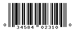 UPC barcode number 034584023100