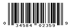 UPC barcode number 034584023599
