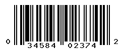 UPC barcode number 034584023742