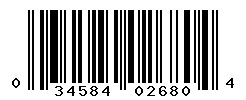 UPC barcode number 034584026804