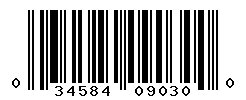 UPC barcode number 034584090300