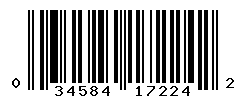 UPC barcode number 034584172242