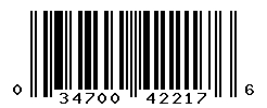 UPC barcode number 034700422176