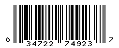 UPC barcode number 034722749237