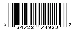 UPC barcode 034722749237