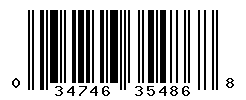 UPC barcode number 034746354868