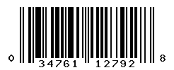 UPC barcode number 034761127928