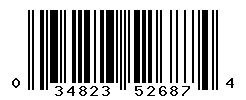 UPC barcode number 034823526874