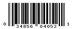 UPC barcode 034856040521