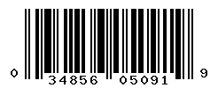 UPC barcode 034856050919