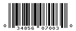 UPC barcode 034856070030