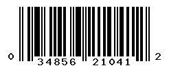 UPC barcode 034856210412