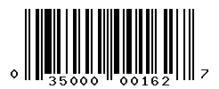 UPC barcode number 035000001627