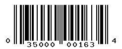 UPC barcode number 035000001634
