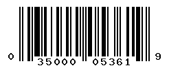 UPC barcode number 035000053619