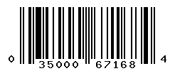 UPC barcode number 035000671684