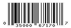 UPC barcode number 035000671707
