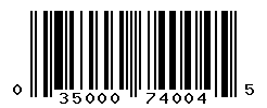 UPC barcode number 035000740045