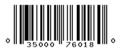 UPC barcode number 035000760180