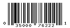 UPC barcode number 035000762221