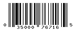 UPC barcode number 035000767165