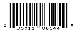 UPC barcode 035011861449