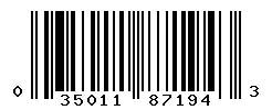 UPC barcode 035011871943