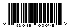 UPC barcode 035046000585