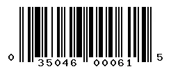 UPC 035046000615 barcode image