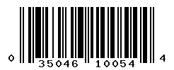 UPC barcode number 035046100544