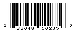 upc 035046102357 barcode image