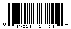 UPC barcode number 035051587514