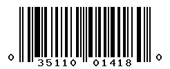 UPC barcode number 035110014180