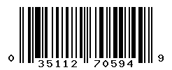 UPC barcode number 035112705949
