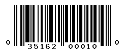 UPC barcode number 035162000100