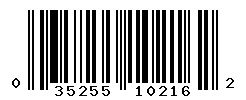 UPC barcode number 035255102162