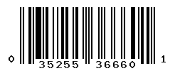 UPC barcode number 035255366601