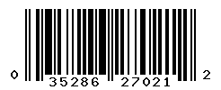 UPC barcode number 035286270212