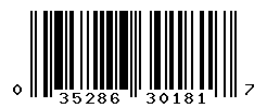 UPC barcode number 035286301817