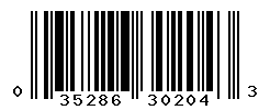 UPC barcode number 035286302043
