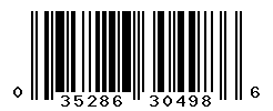 UPC barcode number 035286304986