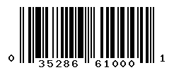 UPC barcode number 035286610001