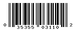 UPC barcode number 035355031102