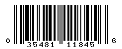 UPC barcode number 035481118456