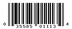 UPC barcode number 035585011134