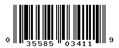 UPC barcode number 035585034119