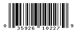 UPC barcode number 035926102279 lookup