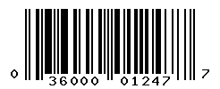 UPC barcode number 036000012477