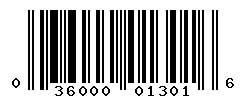 UPC barcode number 036000013016